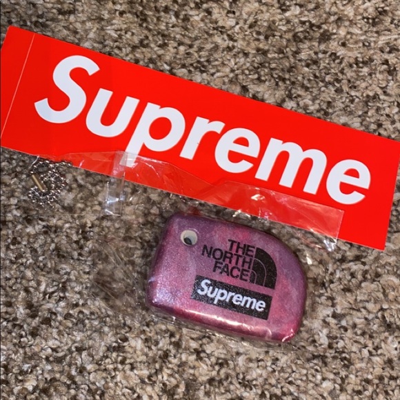 north face supreme keychain